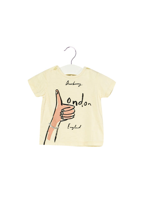 A Ivory Short Sleeve T Shirts from Burberry in size 3-6M for girl. (Back View)
