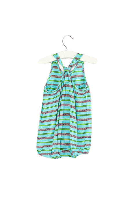 A Blue Sleeveless Rompers from Ralph Lauren in size 3-6M for girl. (Front View)