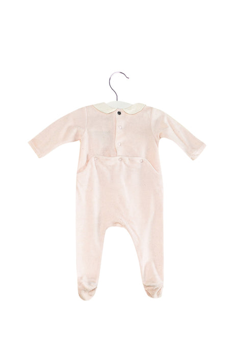 A Pink Long Sleeve Jumpsuits from Jacadi in size 0-3M for girl. (Front View)