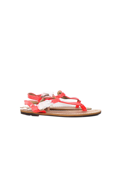 A Pink Sandals from Crewcuts in size 5T for girl. (Front View)