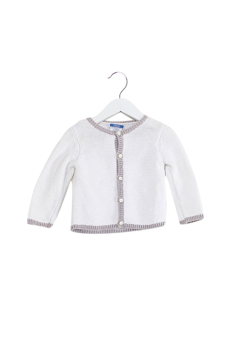 A White Cardigans from Jacadi in size 6-12M for girl. (Back View)