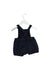 A Navy Sleeveless Rompers from Jacadi in size 0-3M for girl. (Front View)