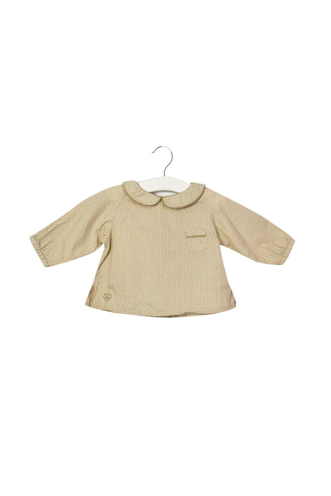 A Brown Long Sleeve Tops from Chateau de Sable in size 6-12M for girl. (Back View)