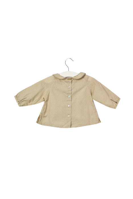 A Brown Long Sleeve Tops from Chateau de Sable in size 6-12M for girl. (Front View)
