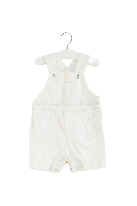 A White Overall Shorts from Jacadi in size 3-6M for boy. (Back View)