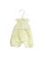 A Green Sleeveless Rompers from Chickeeduck in size 12-18M for girl. (Front View)