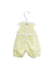 A Green Sleeveless Rompers from Chickeeduck in size 12-18M for girl. (Back View)