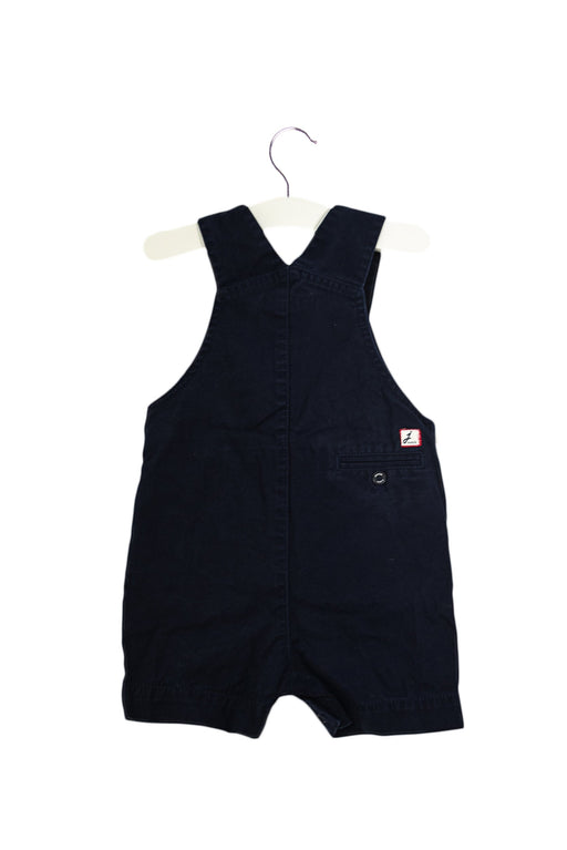 A Navy Overall Shorts from Jacadi in size 3-6M for boy. (Front View)