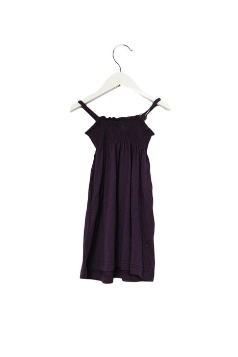 A Purple Short Sleeve Dresses from Petit Bateau in size 2T for girl. (Back View)