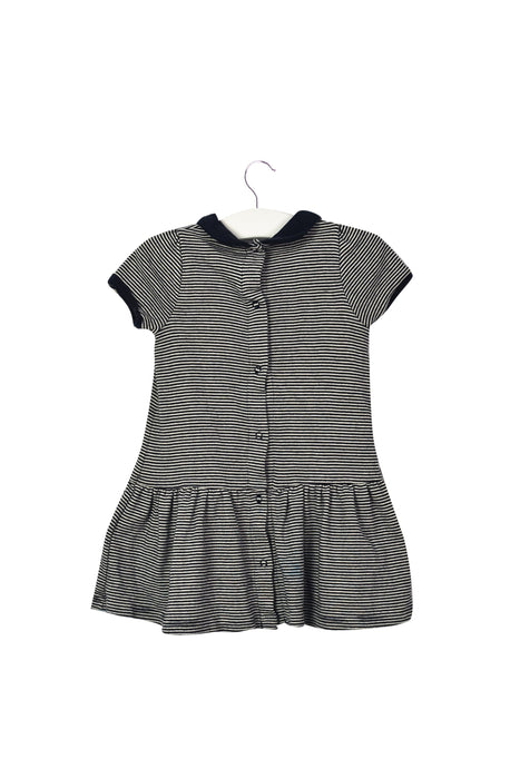 A Blue Short Sleeve Dresses from Petit Bateau in size 6-12M for girl. (Front View)