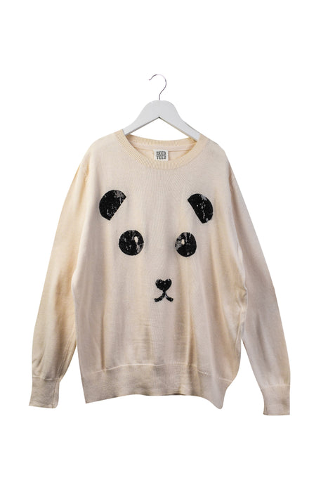 A Beige Knit Sweaters from Seed in size 8Y for girl. (Back View)