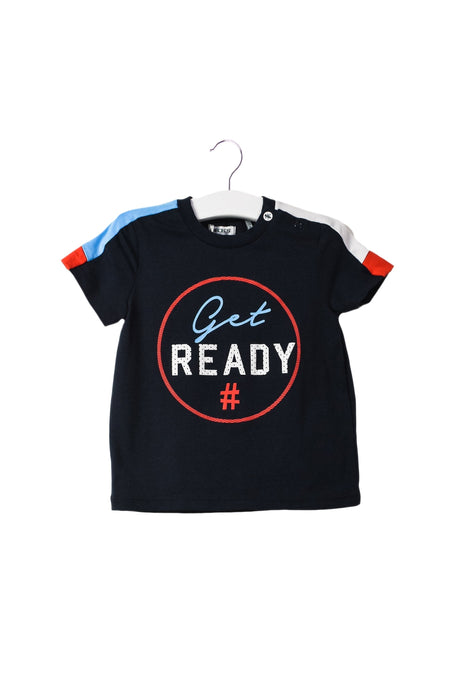 A Black Short Sleeve T Shirts from IKKS in size 6-12M for boy. (Front View)
