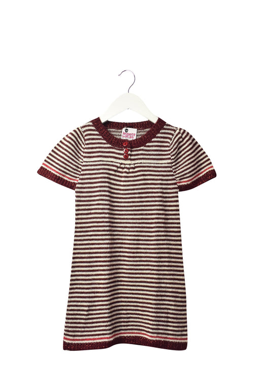 A Burgundy Sweater Dresses from Le Petit Lucas du Tertre in size 6T for girl. (Front View)