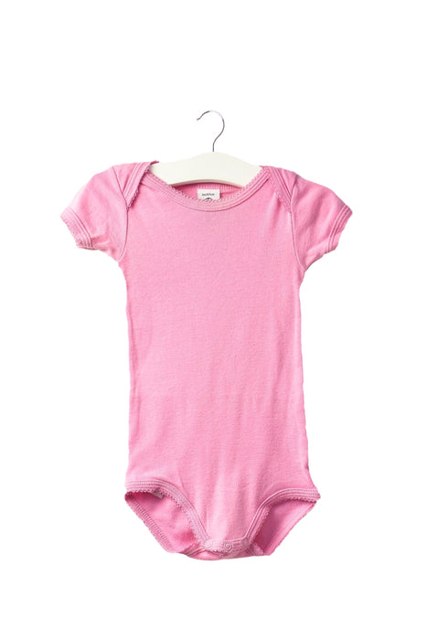 A Pink Short Sleeve Bodysuits from Petit Bateau in size 3-6M for girl. (Back View)