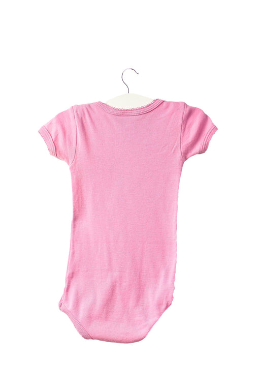 A Pink Short Sleeve Bodysuits from Petit Bateau in size 3-6M for girl. (Front View)