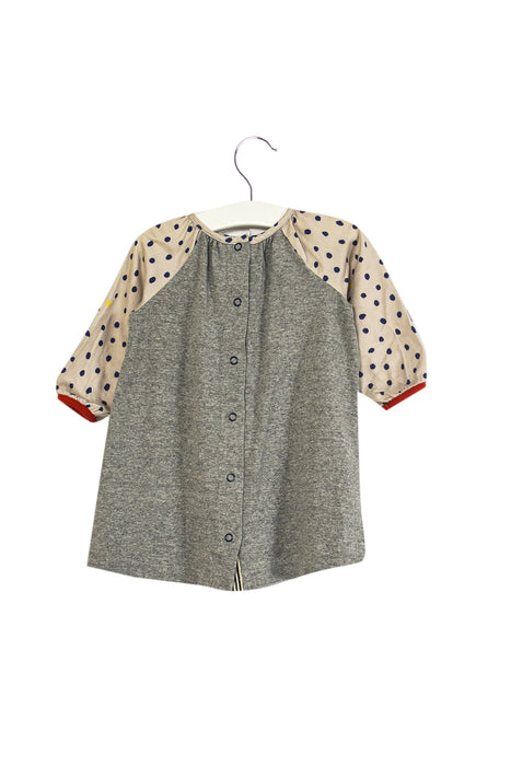 A Pink Long Sleeve Dresses from Petit Bateau in size 3-6M for girl. (Back View)