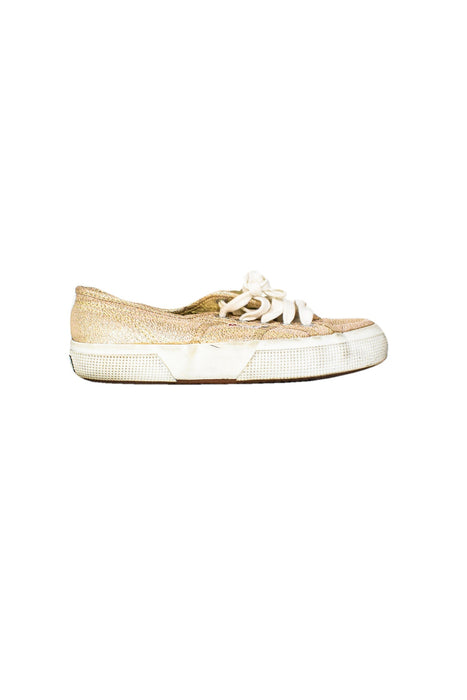 A Gold Sneakers from Superga in size 9Y for girl. (Back View)