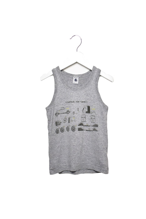 A Grey Sleeveless Tops from Petit Bateau in size 8Y for girl. (Back View)