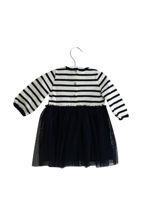 A Navy Long Sleeve Dresses from Petit Bateau in size 3-6M for girl. (Front View)