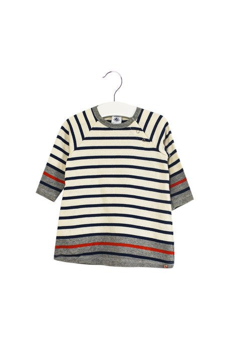 A Navy Sweater Dresses from Petit Bateau in size 3-6M for girl. (Front View)