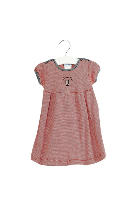 A Red Short Sleeve Dresses from Jacadi in size 6-12M for girl. (Back View)