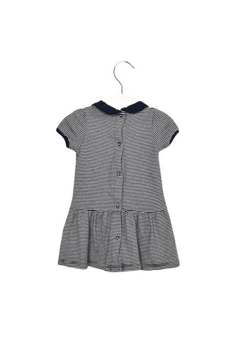 A Navy Short Sleeve Dresses from Petit Bateau in size 3-6M for girl. (Front View)