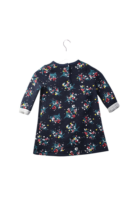 A Navy Sweater Dresses from Petit Bateau in size 6-12M for girl. (Back View)