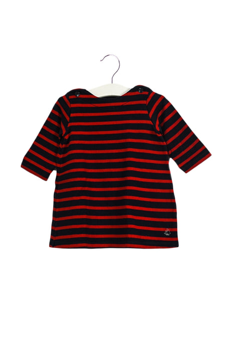 A Navy Long Sleeve Dresses from Petit Bateau in size 3-6M for girl. (Back View)