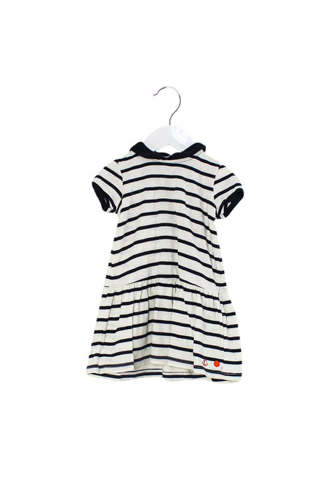 A Ivory Short Sleeve Dresses from Petit Bateau in size 12-18M for girl. (Back View)