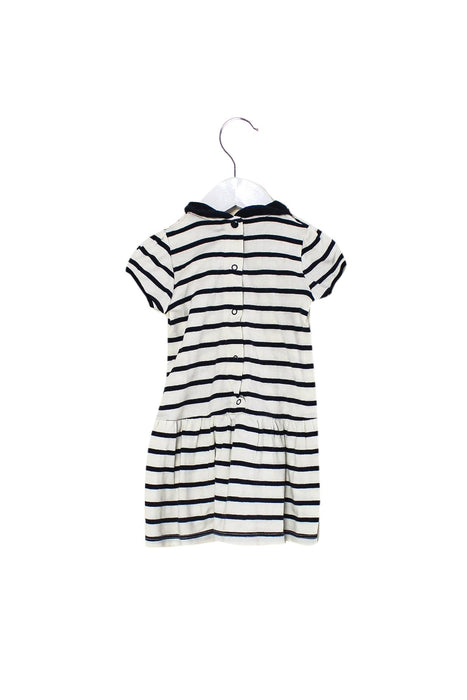 A Ivory Short Sleeve Dresses from Petit Bateau in size 12-18M for girl. (Front View)
