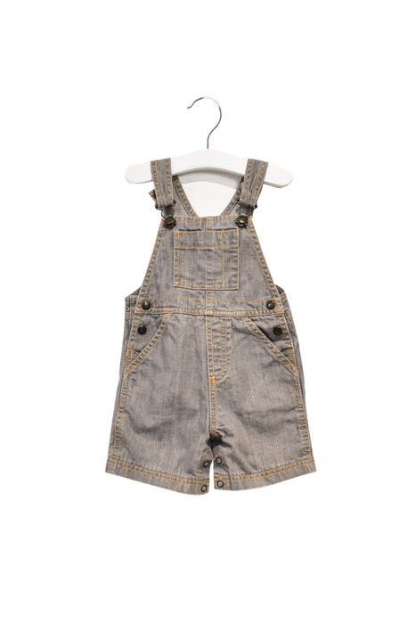 A Grey Overall Shorts from Petit Bateau in size 6-12M for boy. (Back View)