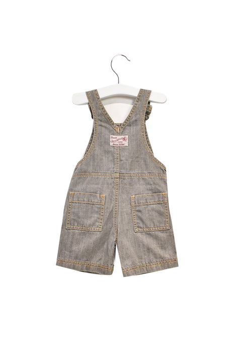 A Grey Overall Shorts from Petit Bateau in size 6-12M for boy. (Front View)
