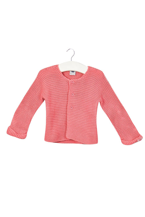 A Pink Cardigans from Petit Bateau in size 6-12M for girl. (Back View)