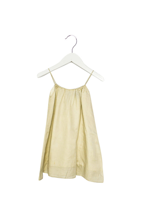 A Beige Sleeveless Dresses from Calisson Paris in size 2T for girl. (Front View)