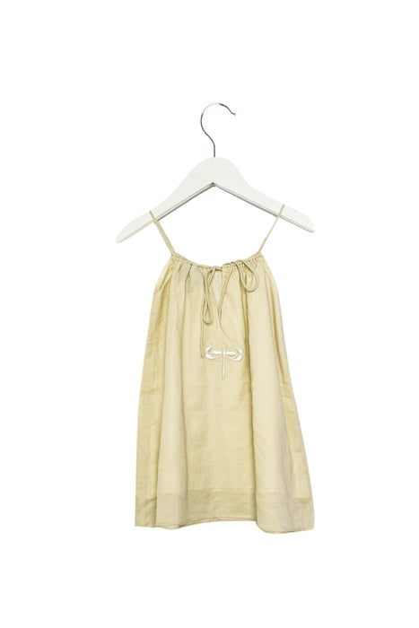 A Beige Sleeveless Dresses from Calisson Paris in size 2T for girl. (Back View)