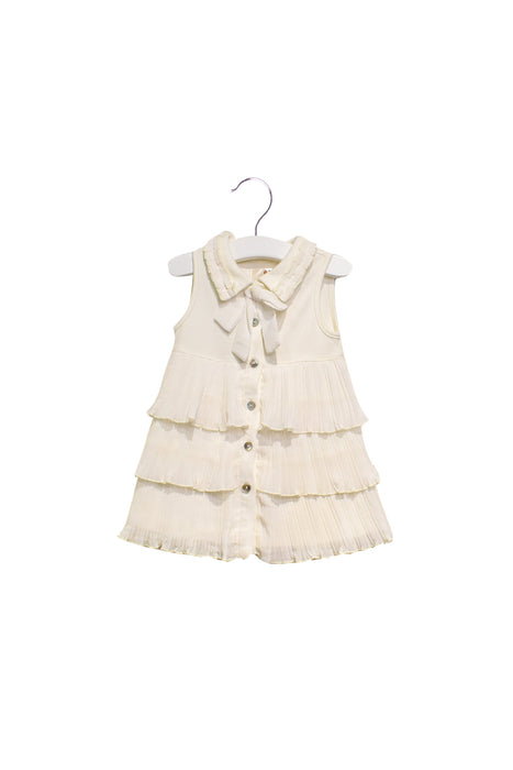 A White Sleeveless Dresses from Chickeeduck in size 12-18M for girl. (Back View)