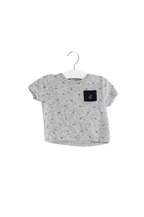 A Grey Short Sleeve T Shirts from Petit Bateau in size 3-6M for boy. (Back View)
