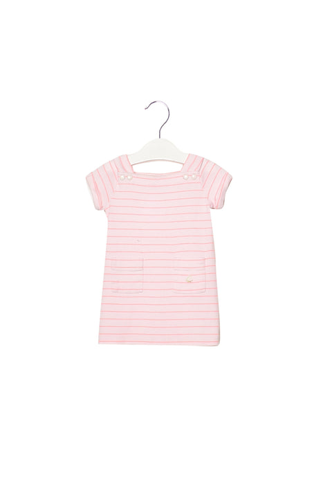 A Pink Short Sleeve Dresses from Petit Bateau in size 3-6M for girl. (Front View)