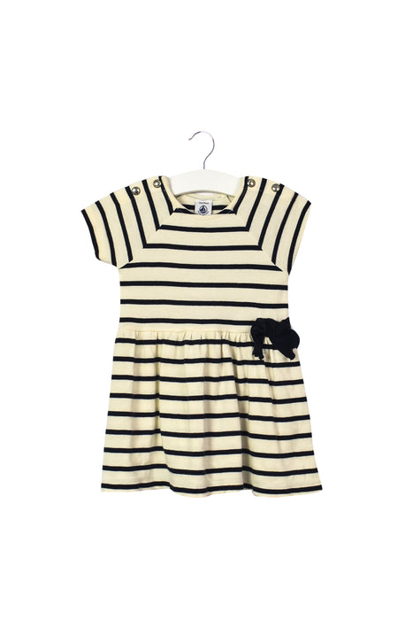 A White Short Sleeve Dresses from Petit Bateau in size 6-12M for girl. (Back View)