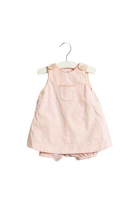 A Pink Sleeveless Rompers from Jacadi in size 3-6M for girl. (Back View)