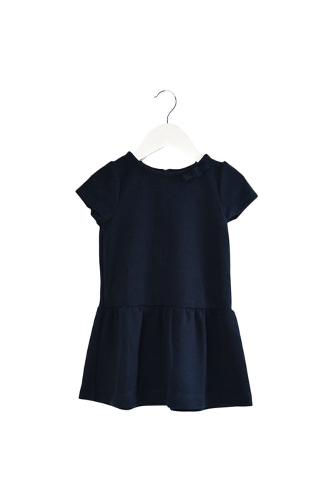 A Navy Short Sleeve Dresses from Jacadi in size 2T for girl. (Back View)