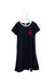 A Navy Short Sleeve Dresses from Petit Bateau in size 10Y for girl. (Back View)