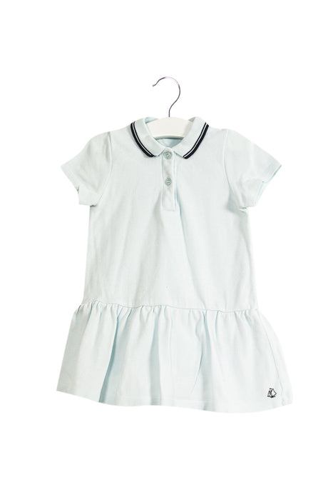 A Blue Short Sleeve Dresses from Petit Bateau in size 12-18M for girl. (Back View)