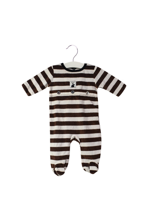 A Brown Long Sleeve Jumpsuits from Jacadi in size 0-3M for boy. (Back View)