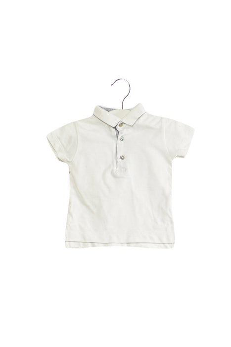 A White Short Sleeve Polos from Laranjinha in size 0-3M for boy. (Back View)