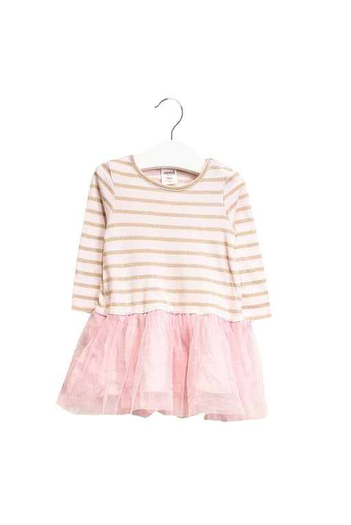 A Gold Sweater Dresses from Seed in size 3-6M for girl. (Front View)