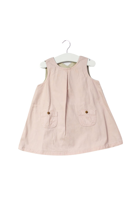 A Pink Sleeveless Dresses from Petit Bateau in size 6-12M for girl. (Back View)