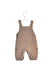 A Brown Long Overalls from Jacadi in size 0-3M for girl. (Front View)