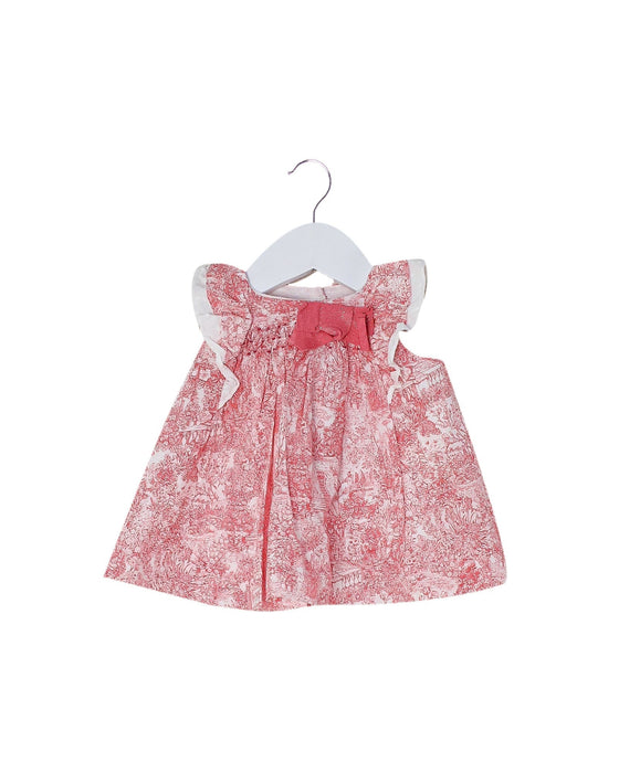 A Pink Sleeveless Dresses from Nanos in size 3-6M for girl. (Back View)
