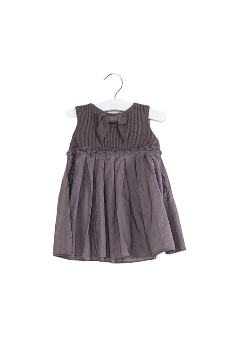 A Brown Sleeveless Dresses from Bonnie Baby in size 0-3M for girl. (Back View)